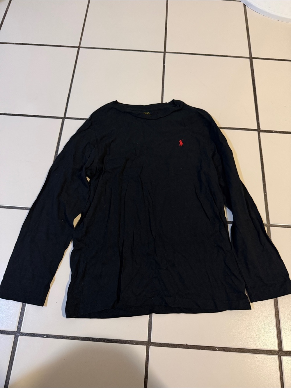 Polo by Ralph Lauren Black Long-Sleeve Crew with Red Pony